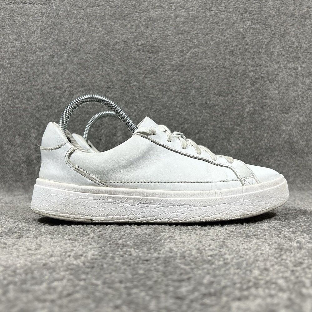Kizik Vegas Women's Sz 8.5 Men's Sz 7 White Leather Hands Free Athletic Shoes